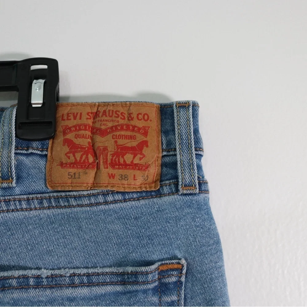 Levi's 511 Men's Straight Jeans in Light Blue Sz 38 x 30